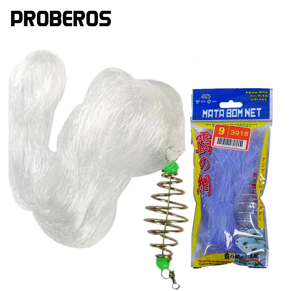 Foldable Nylon Fishing Net with Luminous Beads for Night Fishing