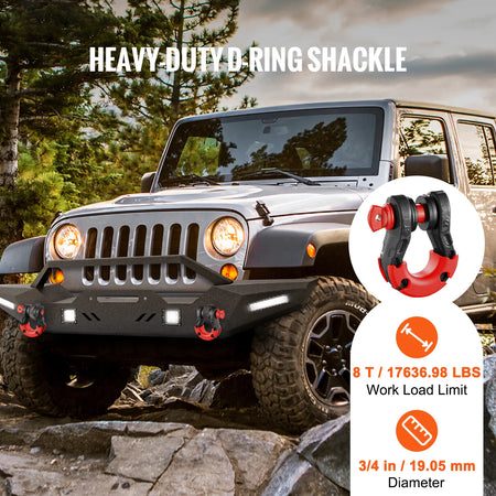 SucceBuy D Ring Shackle Set 3/4 Inch &ndash; Heavy Duty Recovery