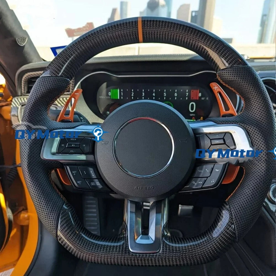 Ford Mustang GT EcoBoost Steering Wheel with Carbon Fiber and Perforated Leather