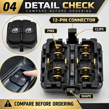 Power Window Switch 12 Pin 1H0959855 For VW Golf Mk3 Vento Jetta LHD by InterCyprus Trading Ltd