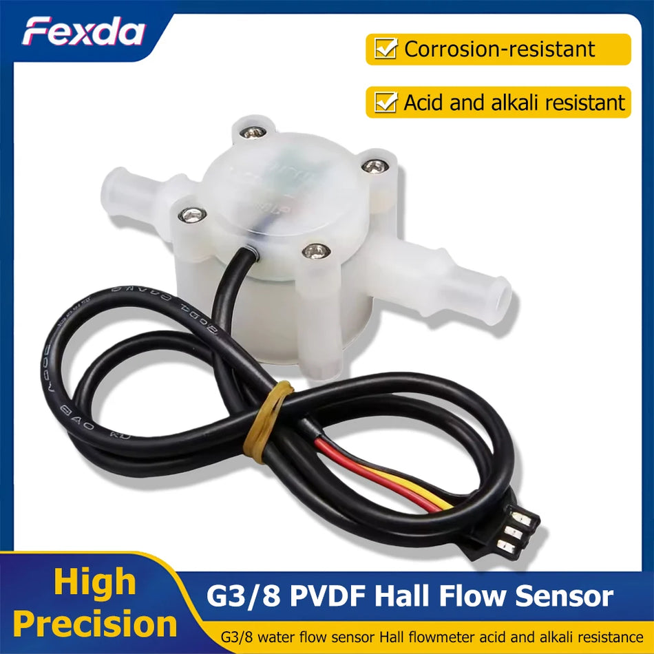 PVDF G3/8 Piederums Hall Effect Plūsmas Sensors, Ūdens Plūsmas Mērītājs