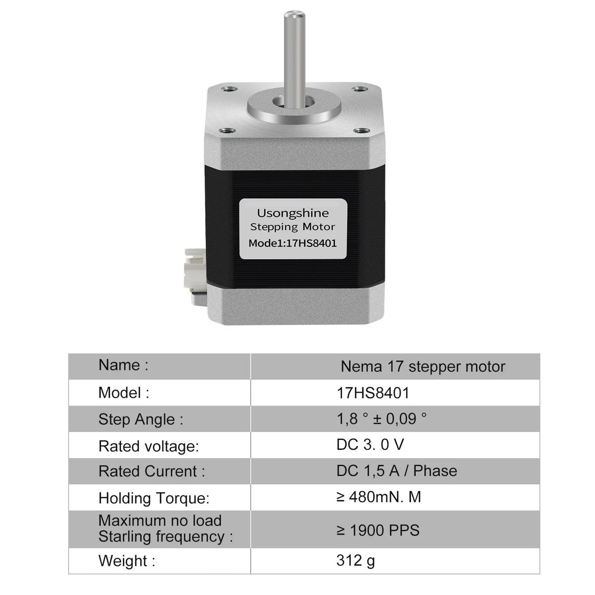 Usongshine Nema 17 Stepper Motor 17HS4401 &ndash; Precision Performance for CNC and 3D Printing