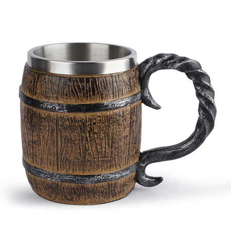 Wooden Barrel Beer Cup Stainless Steel &ndash; Double Wall C / 500ml