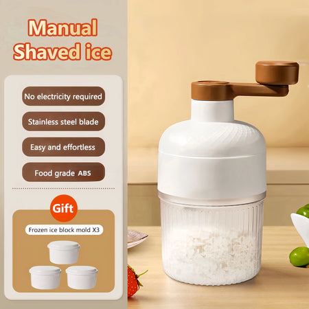 Household Manual Ice Crusher &ndash; Portable Hand Operated Design with 3 ice mold