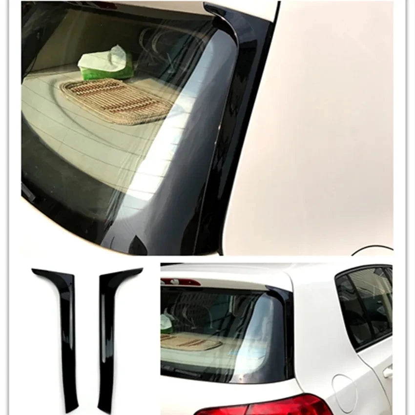 Spoiler Posteriore VW Golf 6 MK6 con Canard in ABS Nero Lucido