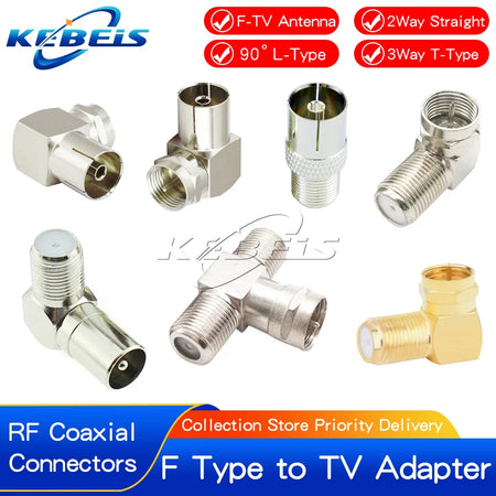 F Type to TV IEC Right Angle Adapter &ndash; Space-Saving Design
