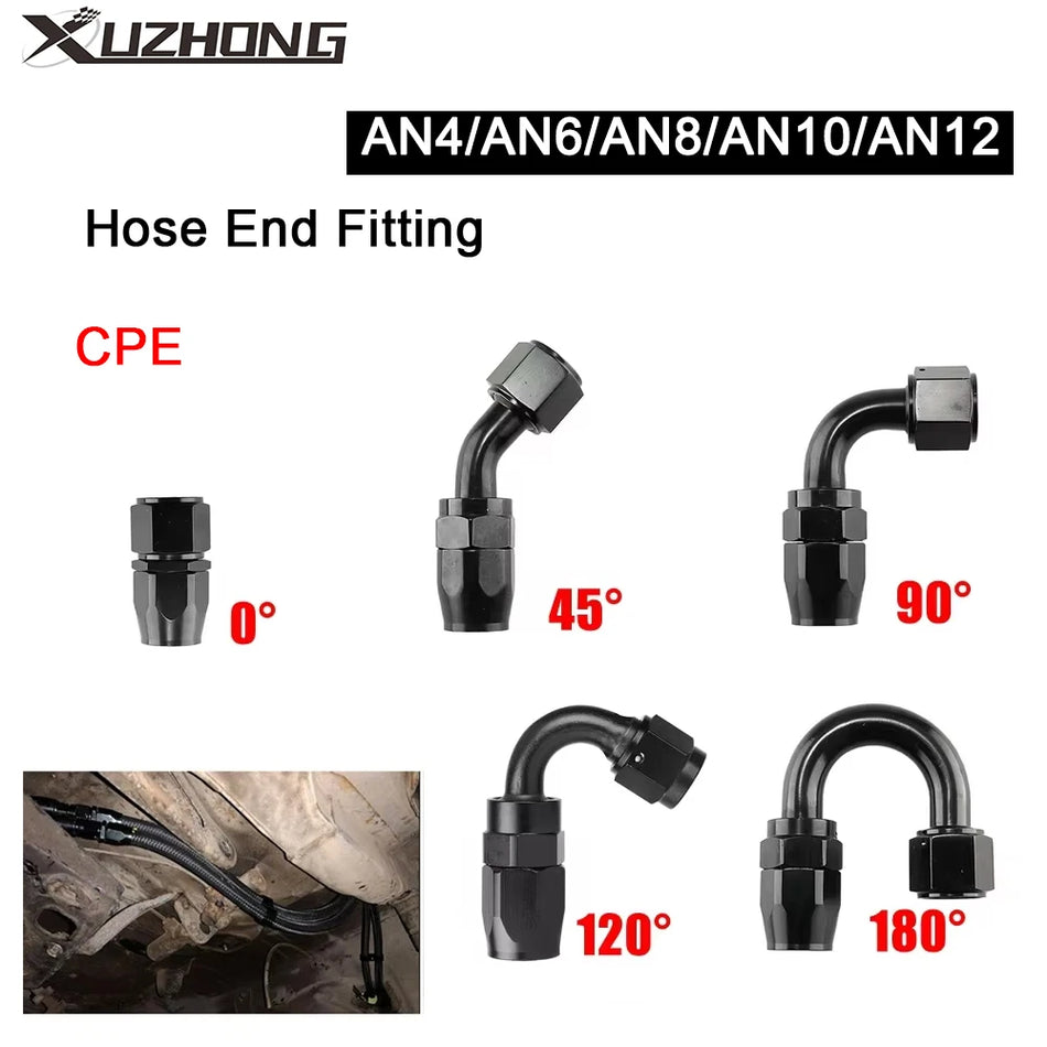 Adaptateurs de raccords de tuyau pivotants en aluminium AN4 à AN12 pour lignes d'huile et de carburant