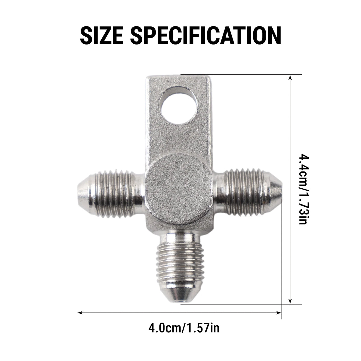 SS304 Stainless Steel 3AN 3-Way Tee Brake Hose Fitting by InterCyprus Trading Ltd