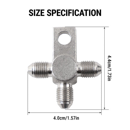 SS304 Stainless Steel 3AN 3-Way Tee Brake Hose Fitting by InterCyprus Trading Ltd