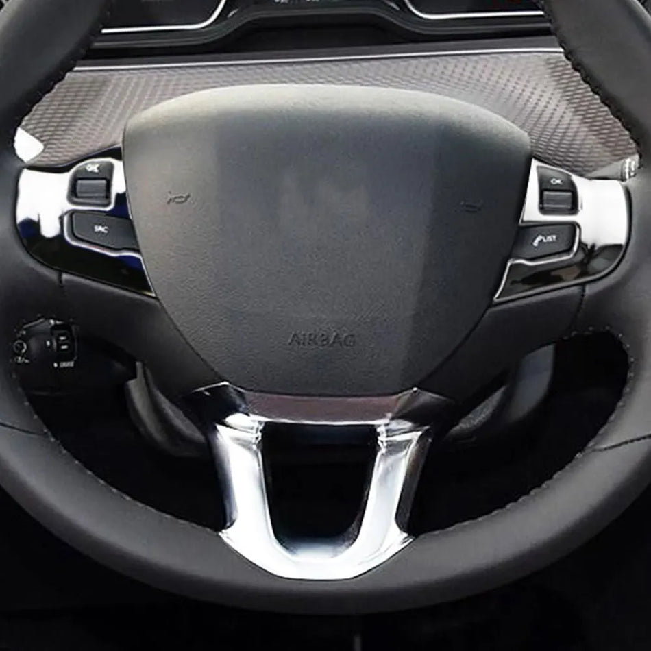 Κάλυμμα Διακόσμησης Τιμονιού Peugeot για 2008 208, ABS, Φινίρισμα από Ανθρακονήματα