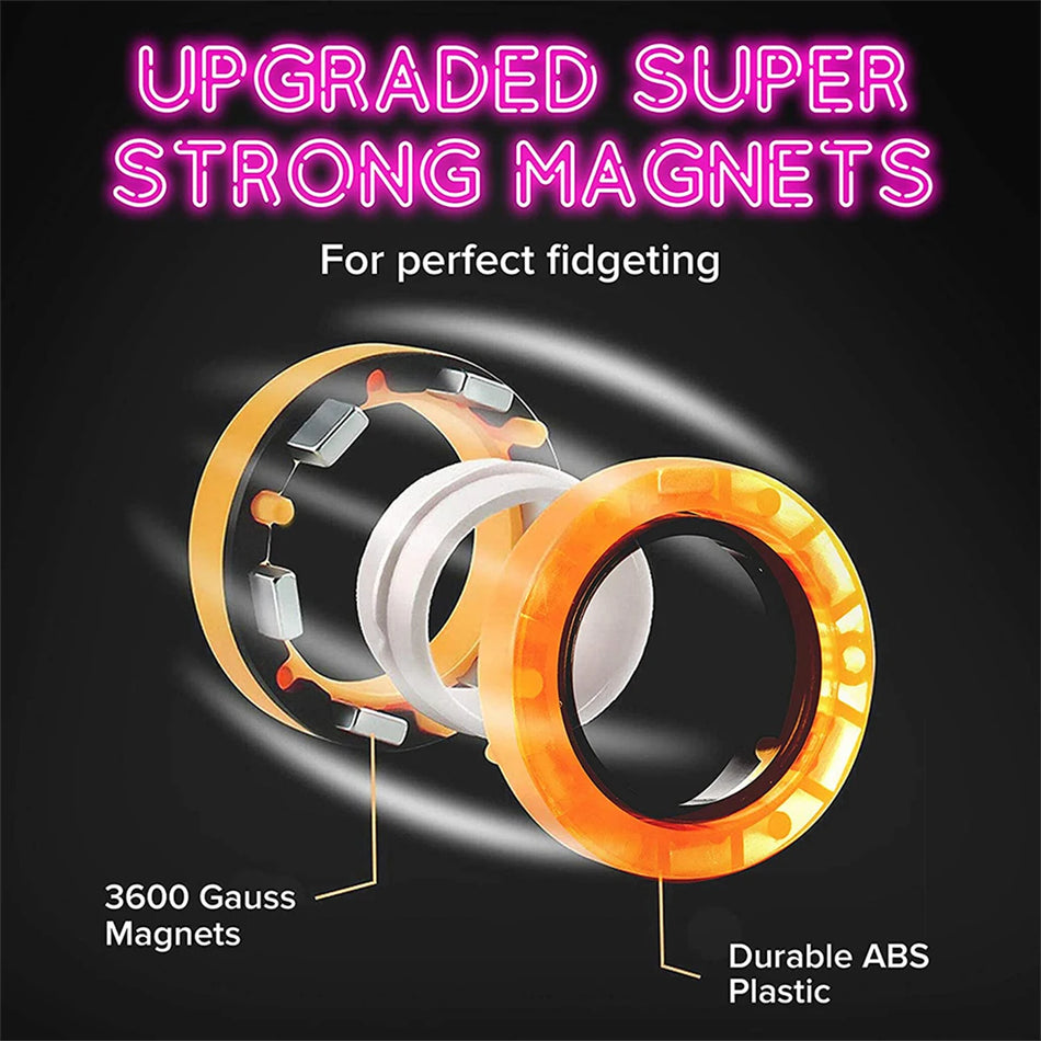 Night Glow Magnetic Rings Set Of 3 Luminous Rotating Toys