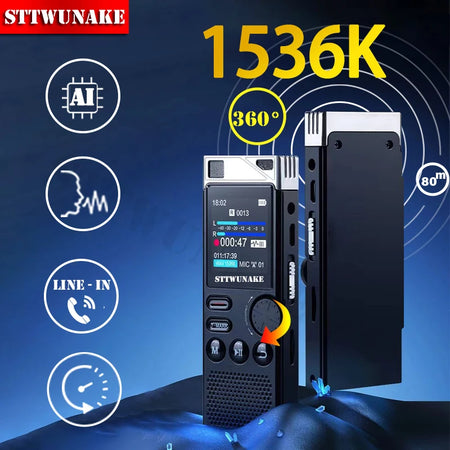STTWUNAKE AI Noise Reduction Recorder &ndash; Playback Capable 136GB