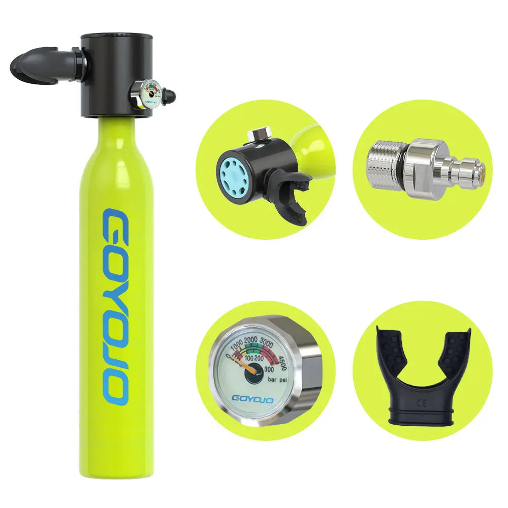 Mini Scuba Tank 0.5L Cylinder &ndash; Portable Emergency Oxygen