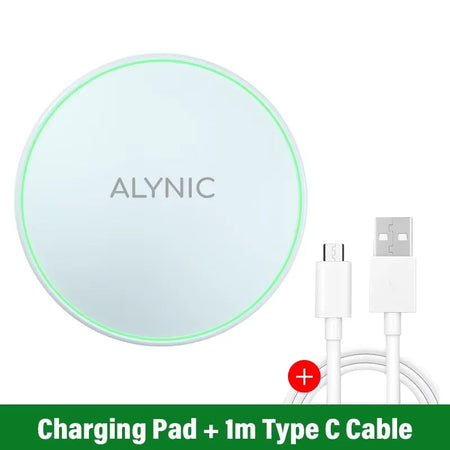 LED Light Wireless Charger Pad &ndash; Fast Wireless Charging ALYNIC With Cable