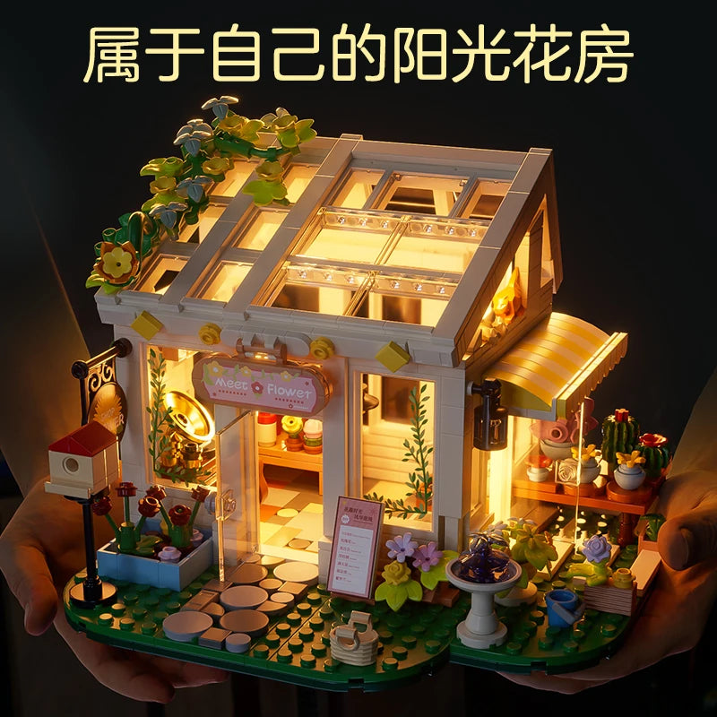 Building Blocks DIY Sunshine Greenhouse Hut Lego Compatible