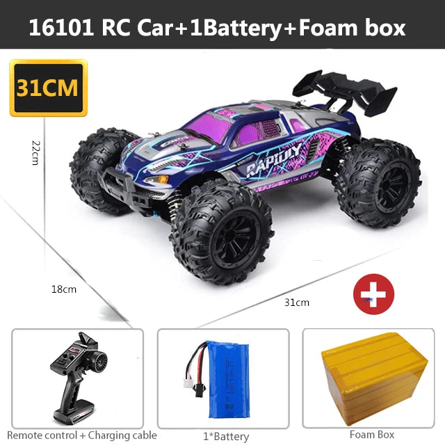 1/16 70KM/h 4WD RC Car &ndash; Ultra Fast Brushless Motor Racing 16101 Purple