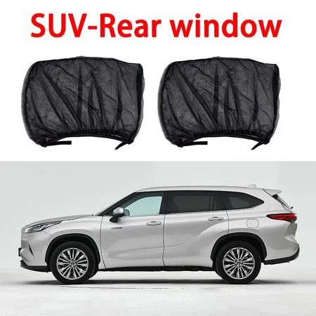 NoEnName_Null 2PCS Mesh Car Sun Shade - UV Protection for Sedan/SUV SUV-rear window
