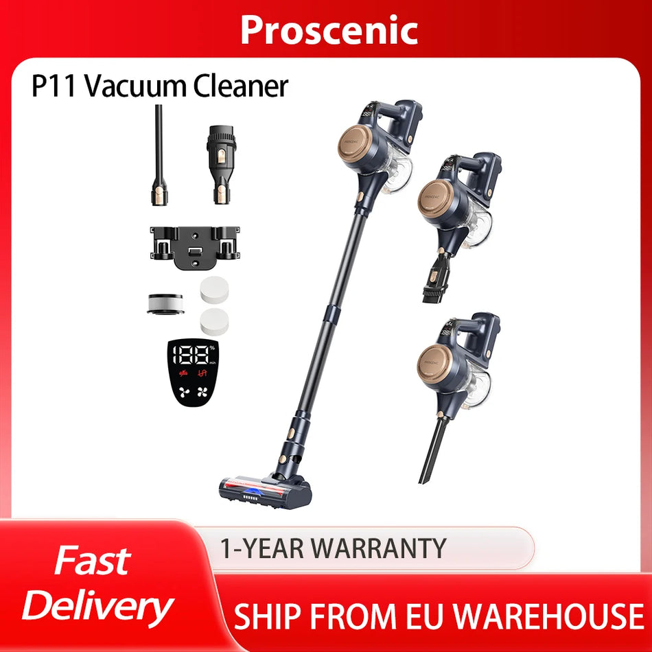 Proscenic P11 Lite Cordless Vacuum Cleaner with Auto Hair Detangling, 28kPa Max Suction, 35-Min Run Time