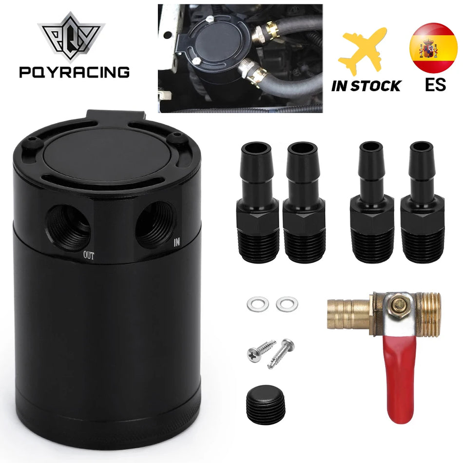 PQYChoice TK66/91 Cană Universală pentru Ulei pentru Mașini, Aluminiu cu 2 Porturi