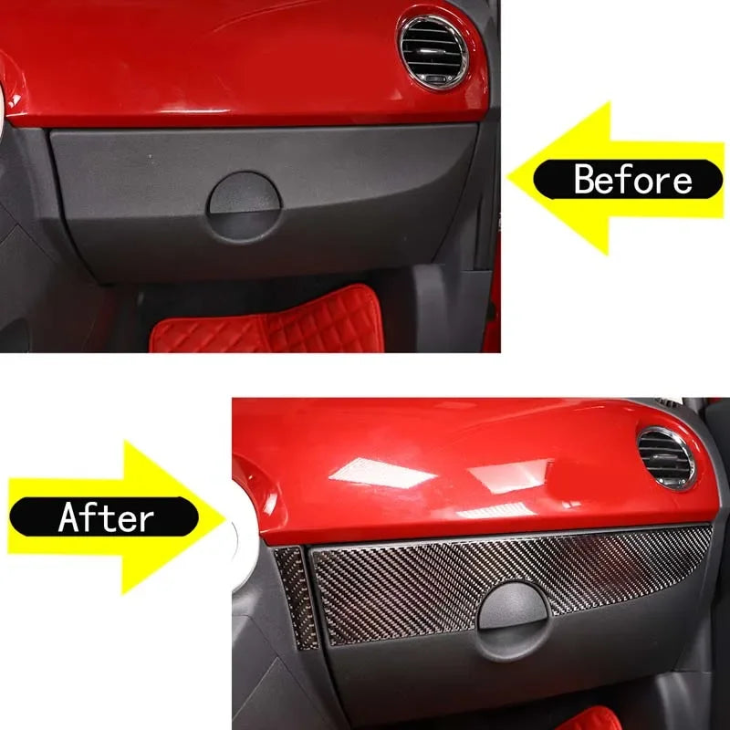 Fiat 500 2011 a 2019 Moldura Central do Consola em Fibra de Carbono Suave