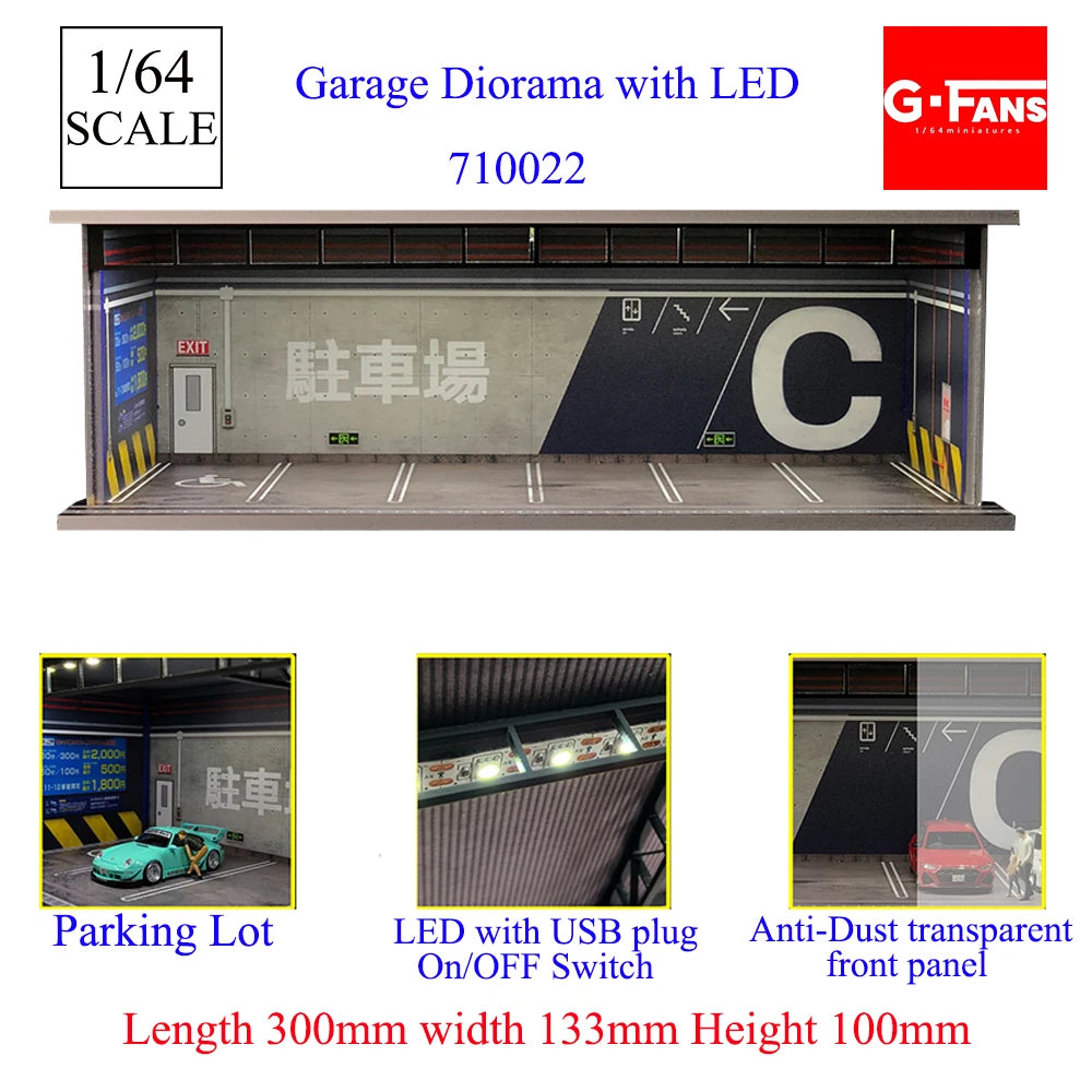 GFans 1:64 Diorama Car Garage &ndash; LED Lights Display 710022