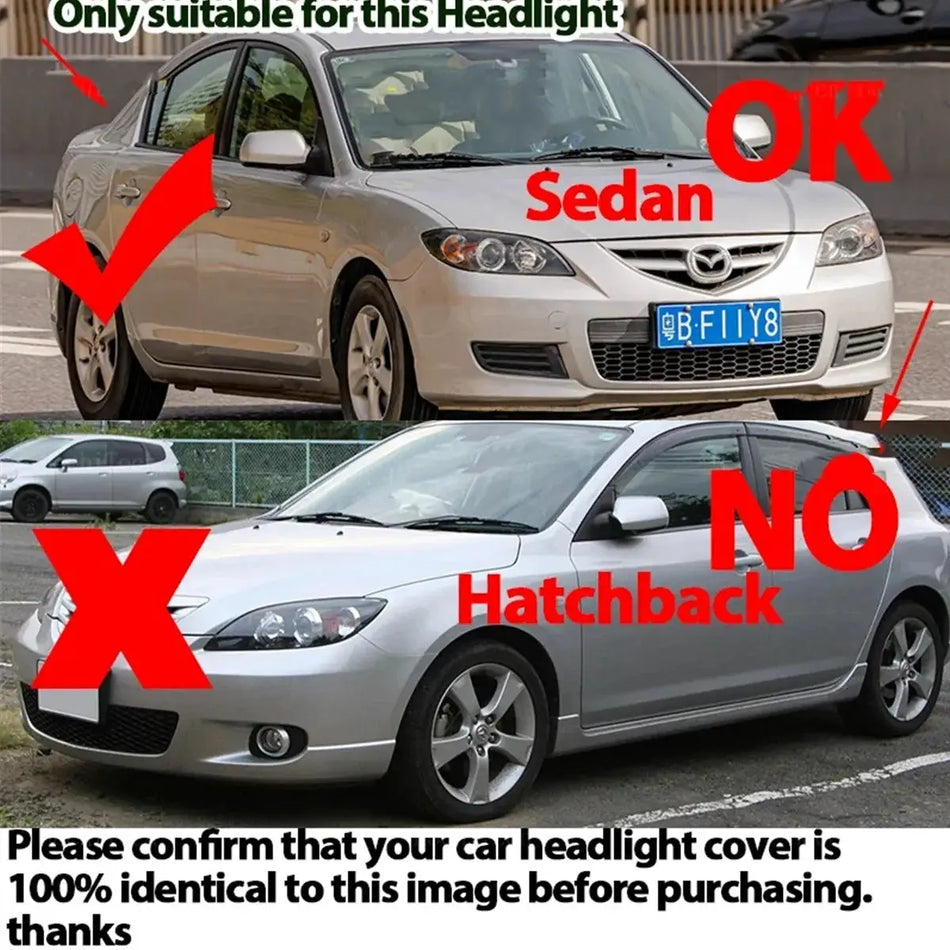 Headlight Covers with Transparent Housing for Mazda 3 Axela BK 2003-2008 by InterCyprus Trading Ltd