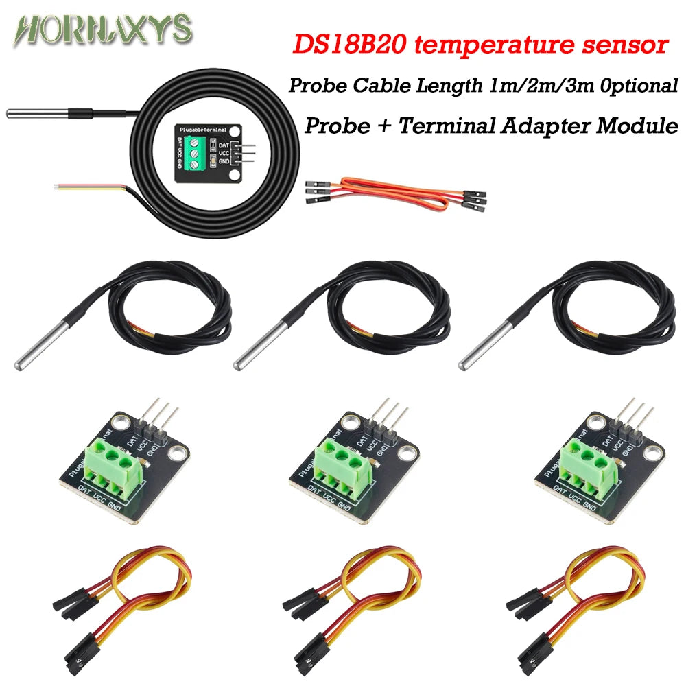 DS18B20 Temperature Sensor Module Kit &ndash; Waterproof Stainless Steel Probe