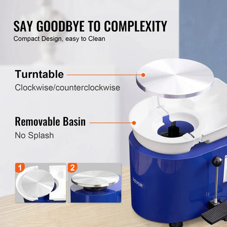 11in Pottery Wheel &ndash; Adjustable 60-300RPM