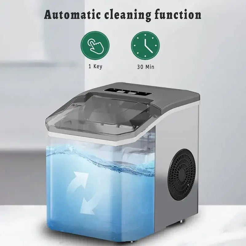 Automatic Mini Ice Cube Maker Portable Bar 6 Min 9 Pcs