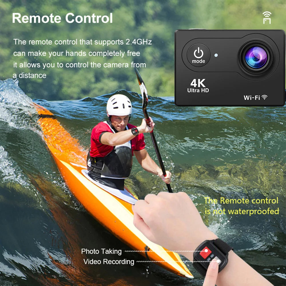 Action Camera 4K 60fps &ndash; Waterproof and Remote Control Function