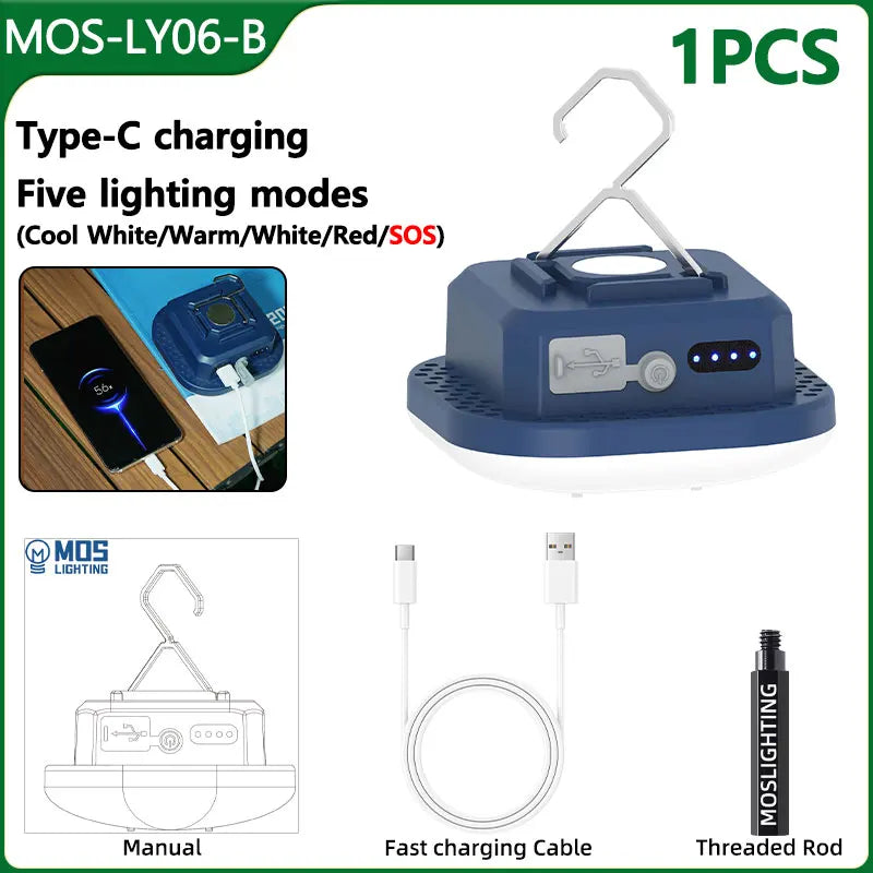 MOSLIGHTING 80W Camping Lantern &ndash; Ultra-Bright and Waterproof MOS-LY06-Blue