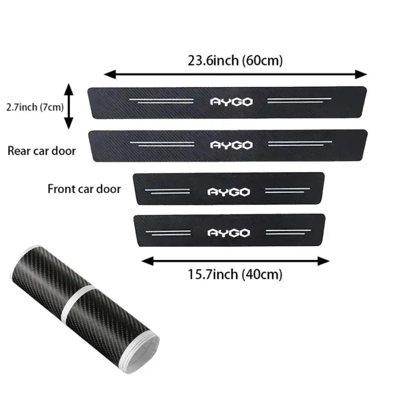 AYGO Car Door Sill Protector Carbon Fiber Anti Scratch 4Pcs