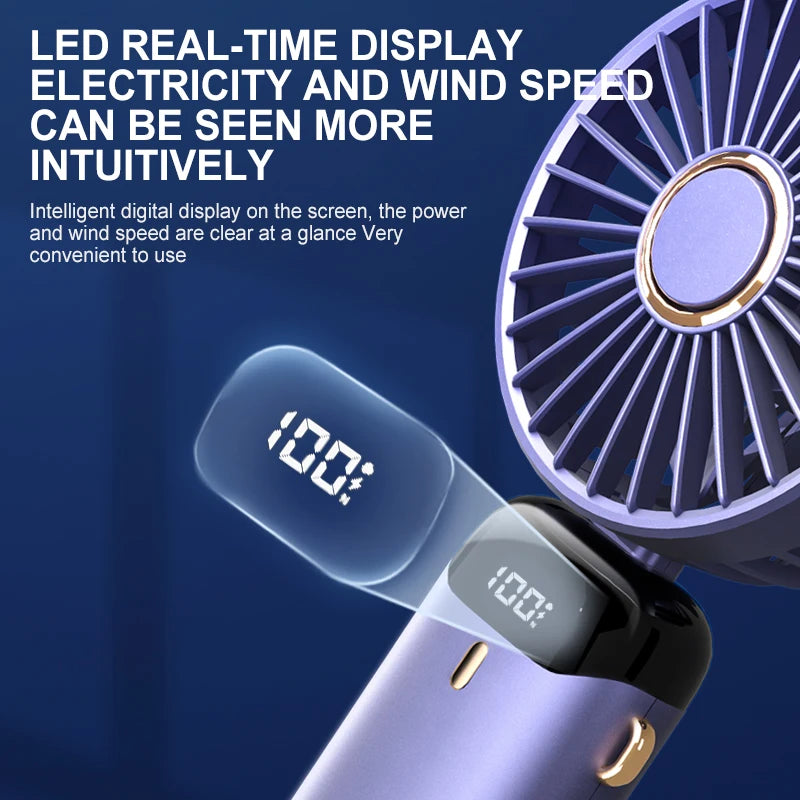 Zokman USB Handheld Mini Fan &ndash; 5 Speed Wind LED Display