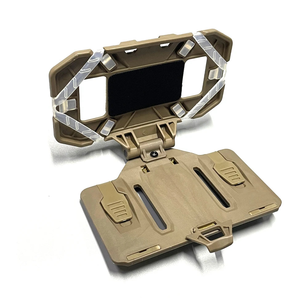 Tactical MOLLE Phone Holder with Fixed Buckle for Secure Navigation Tan