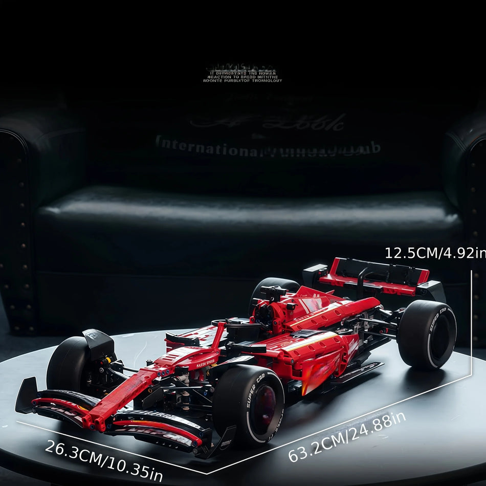 Set de blocuri de construcție SF-24 Mașină de curse roșie la scară 1:8, model de supercar MOC