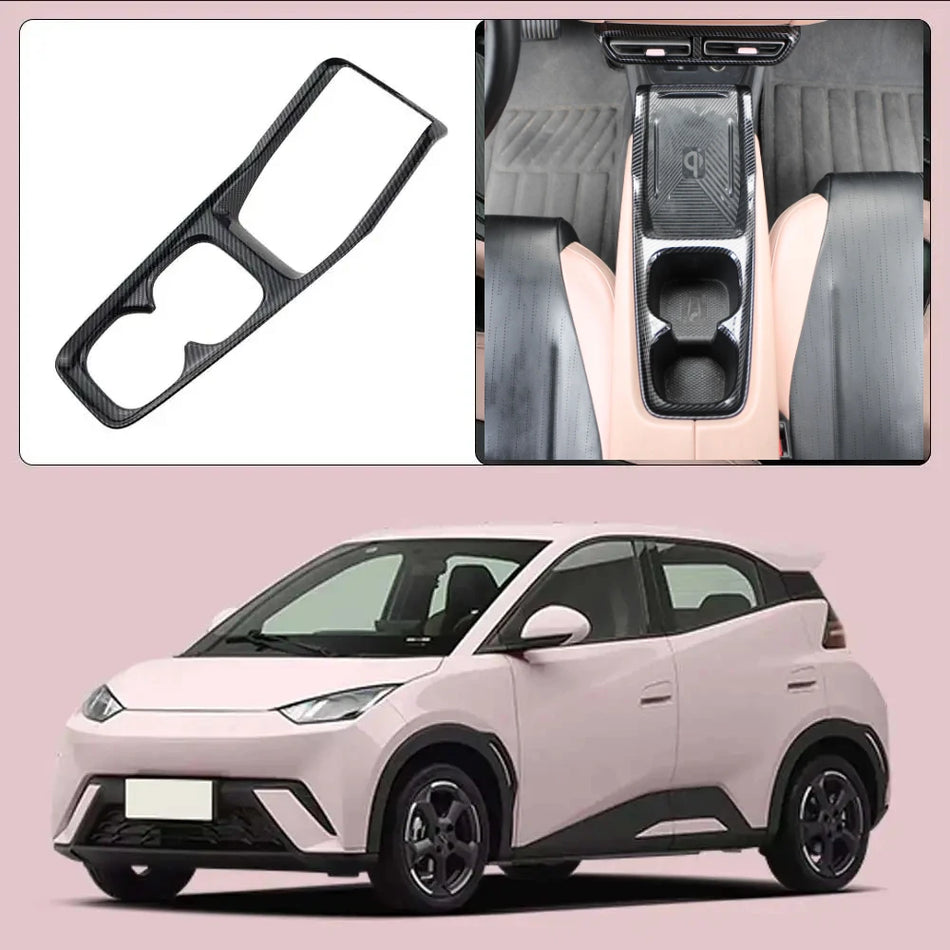 BYD Dolphin Gear Shift Panel Cover With Carbon Fiber Pattern ABS