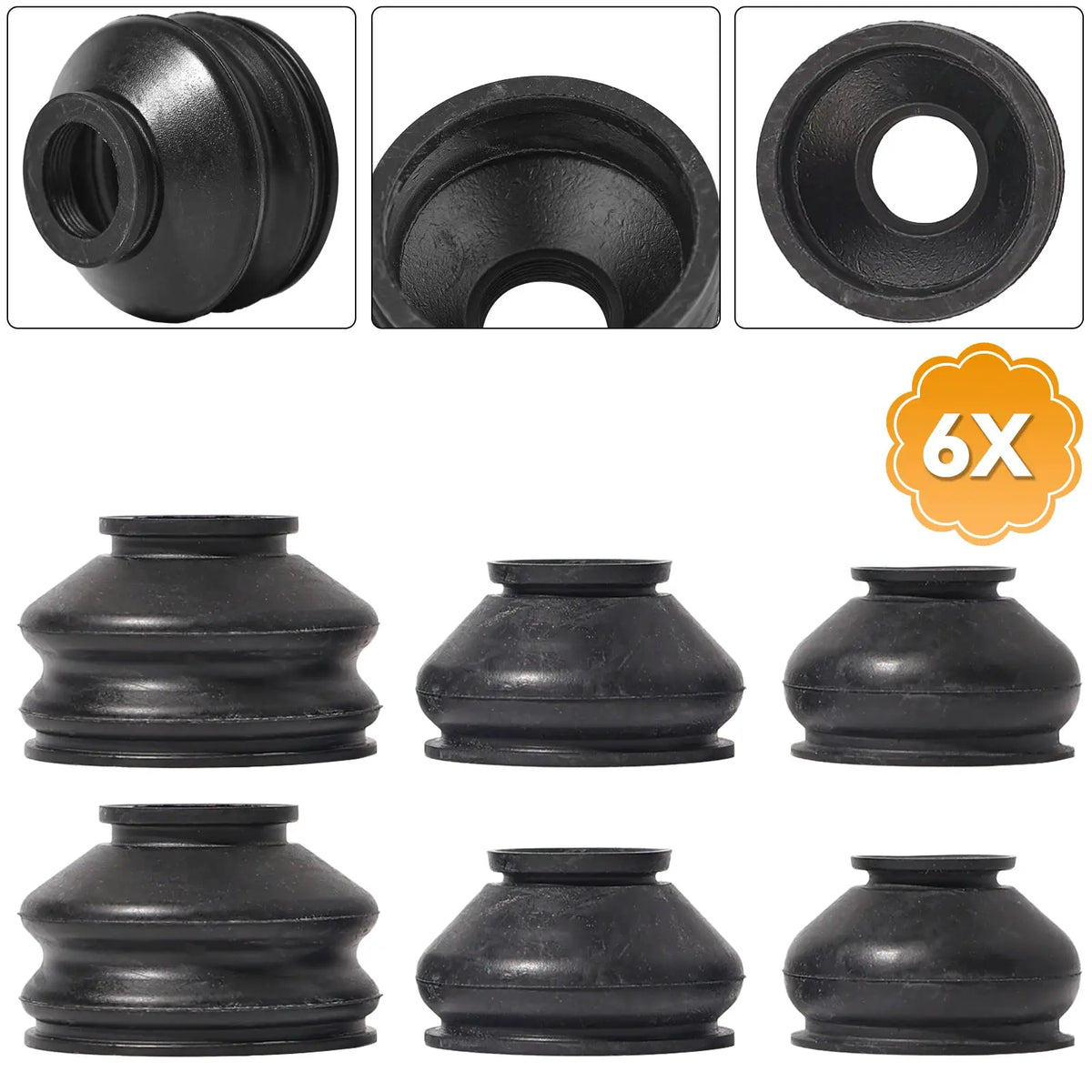 6x Universal Ball Joint Turn Rods Rubber Boot Dust Cover Replacement Control Arm Protector Car Suspension Steering Accessories by InterCyprus Trading Ltd