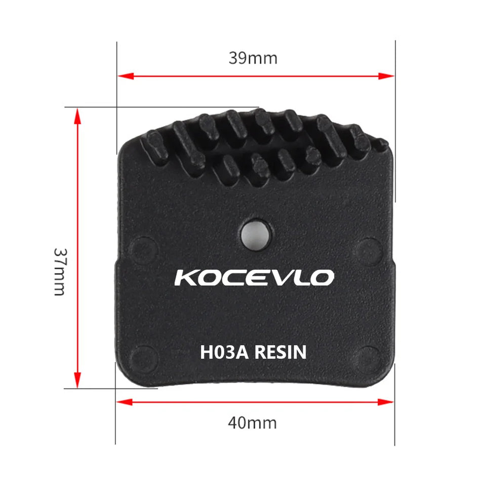 Resin Ice Tec Disc Brake Pads H03A for Four Piston Systems, Quiet Braking, Heat Reduction, Shimano Compatible
