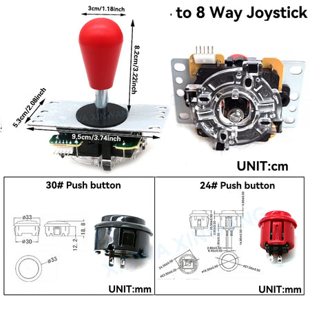 Arcade Joystick DIY Kit for PC and Raspberry Pi