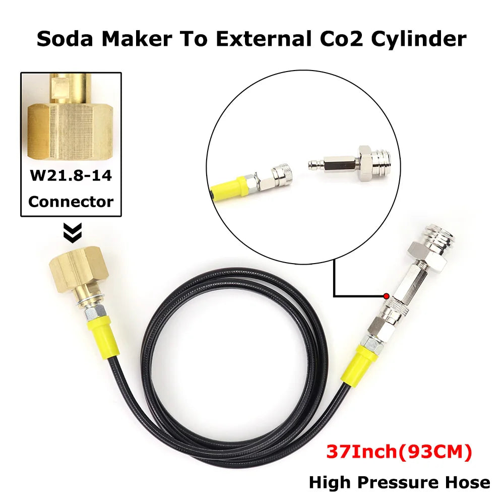 Soda Maker External CO2 Tank Adapter Kit &ndash; Quick Disconnect W21.8-14 x 37Inch