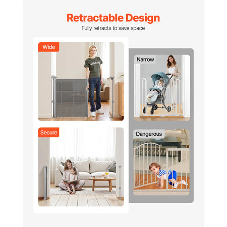 SucceBuy 55/71/110in Retractable Baby Gate &ndash; Easy Install