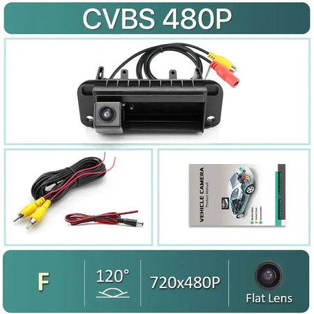 Backup Camera HD AHD 1080P Trunk Handle for Mercedes-Benz W204 W205 C-Class by InterCyprus Trading Ltd