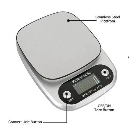3KG 0.1G 10KG 1G Kitchen Scale - High Precision LCD
