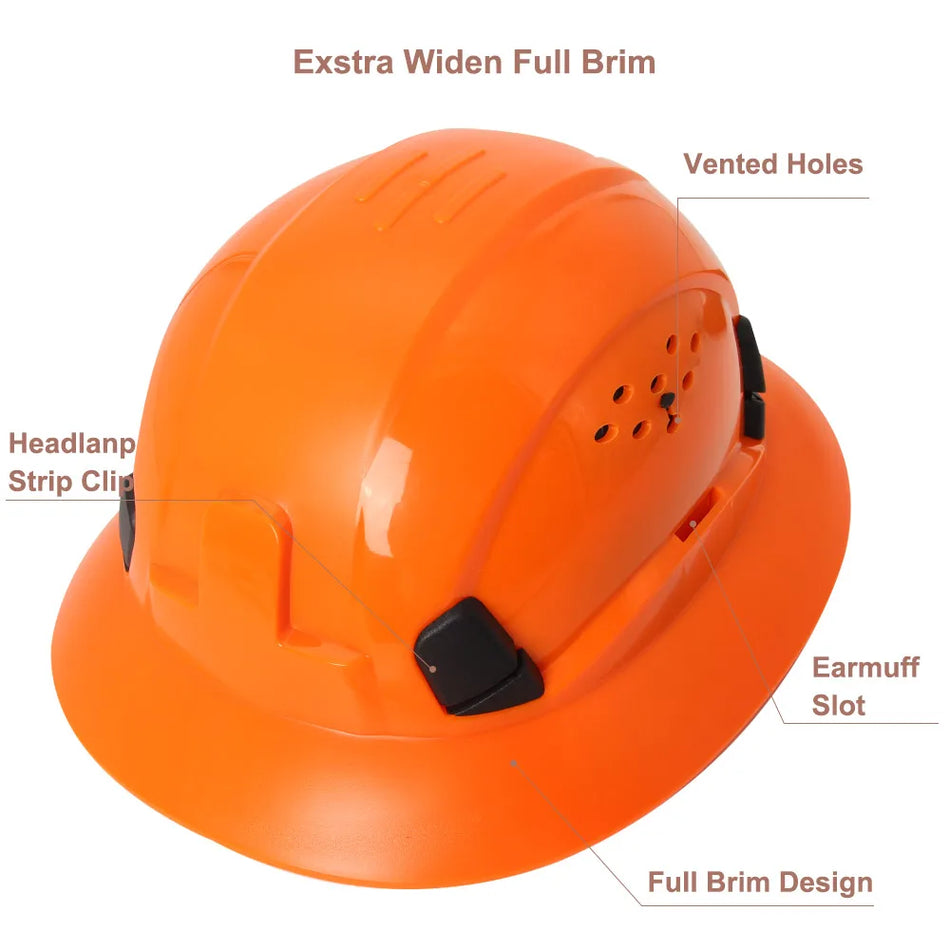 Full Brim Safety Helmet With Goggles &ndash; All Day Comfort