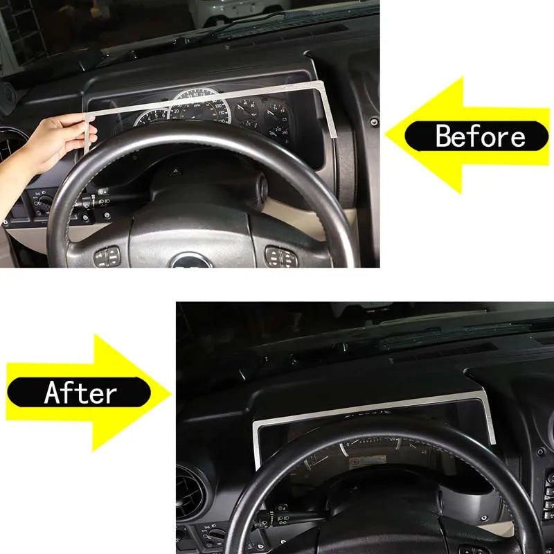 Hummer H2 Dashboard Tachometer Frame Aluminum Silver