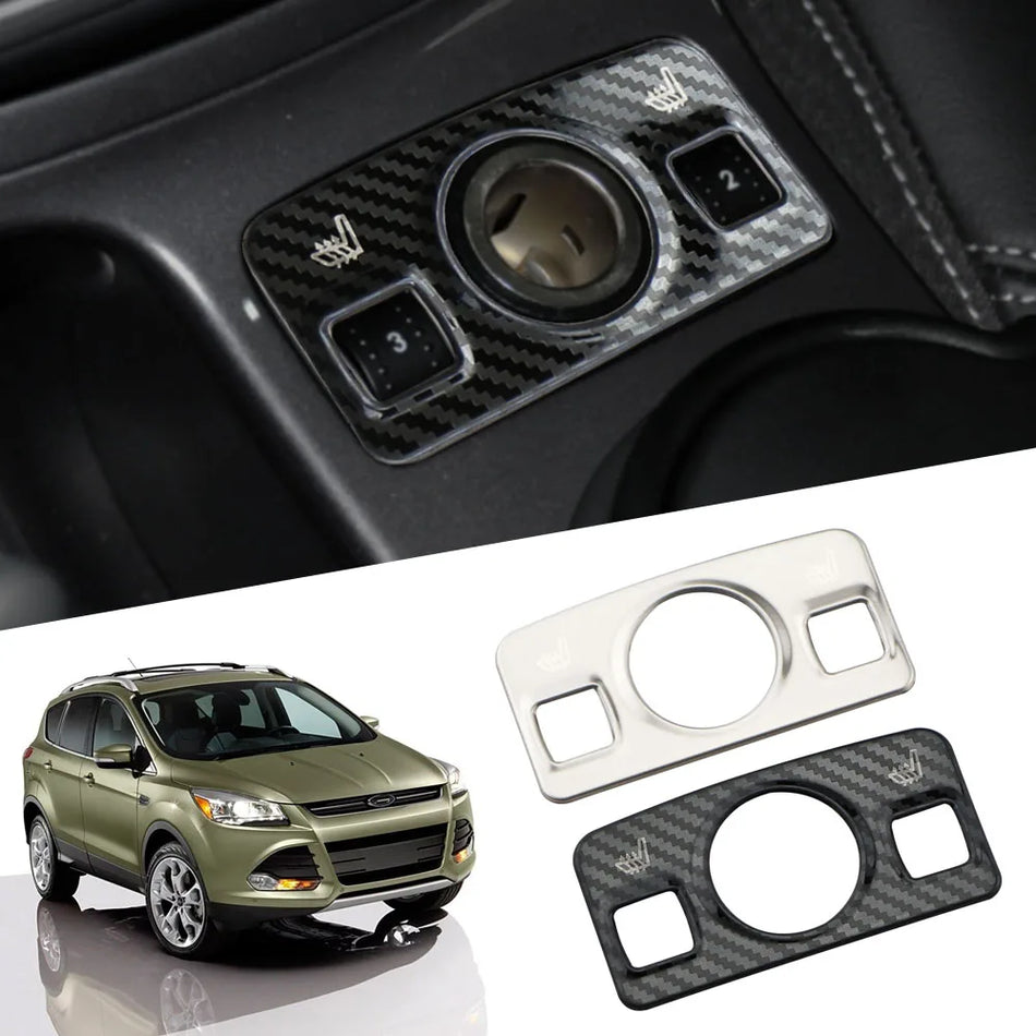 Copertura pannello accendisigari e trim manopola riscaldamento sedili per Ford Focus MK3 protezione cruscotto in ABS
