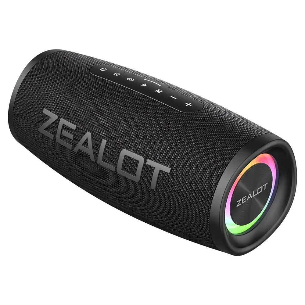 ZEALOT-S56 Bluetooth Speaker 40W Output Power Bluetooth Speaker with Excellent Bass Performace IPX6 Waterproof Camping Outdoor Black