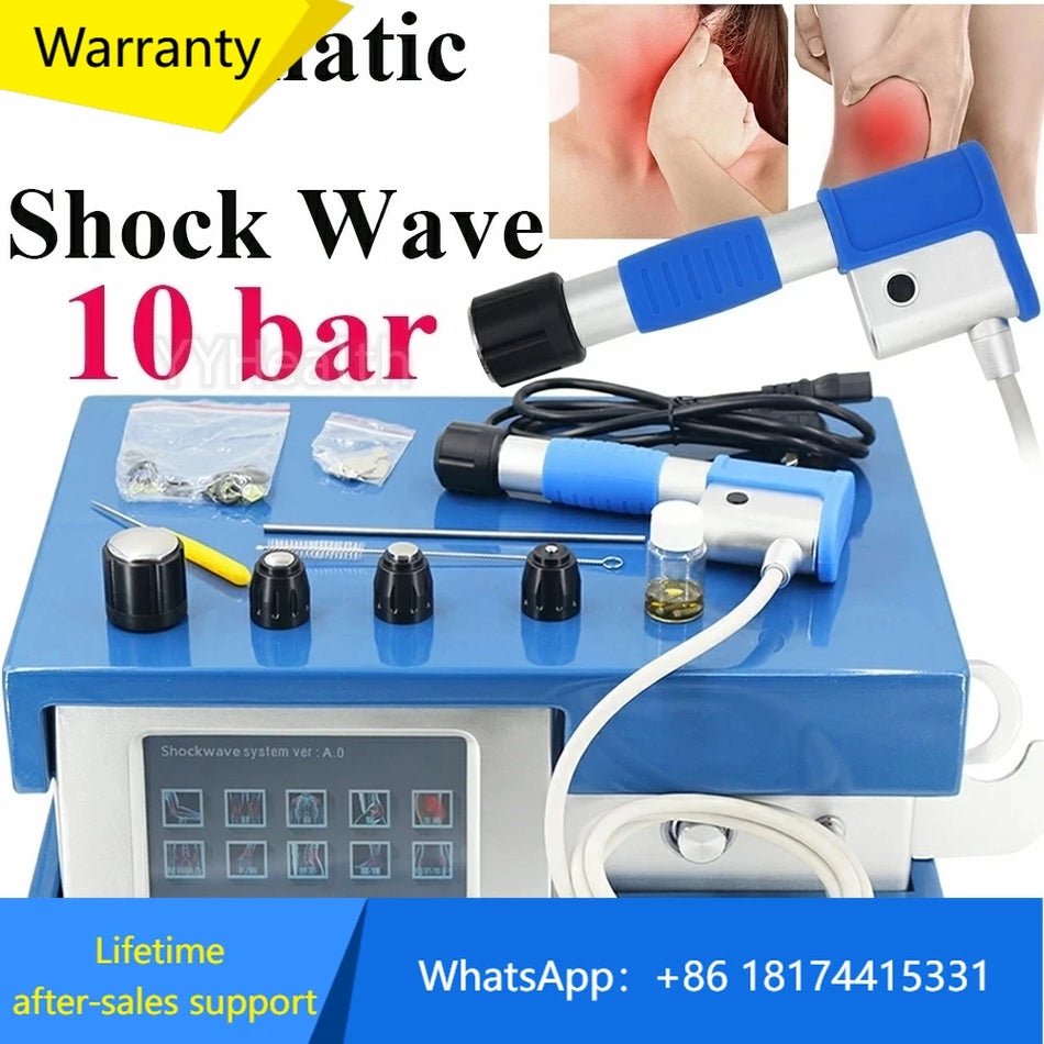 10 Bar Pneumatinė Šoko Banga Terapijos Mašina Skausmo Malšinimui