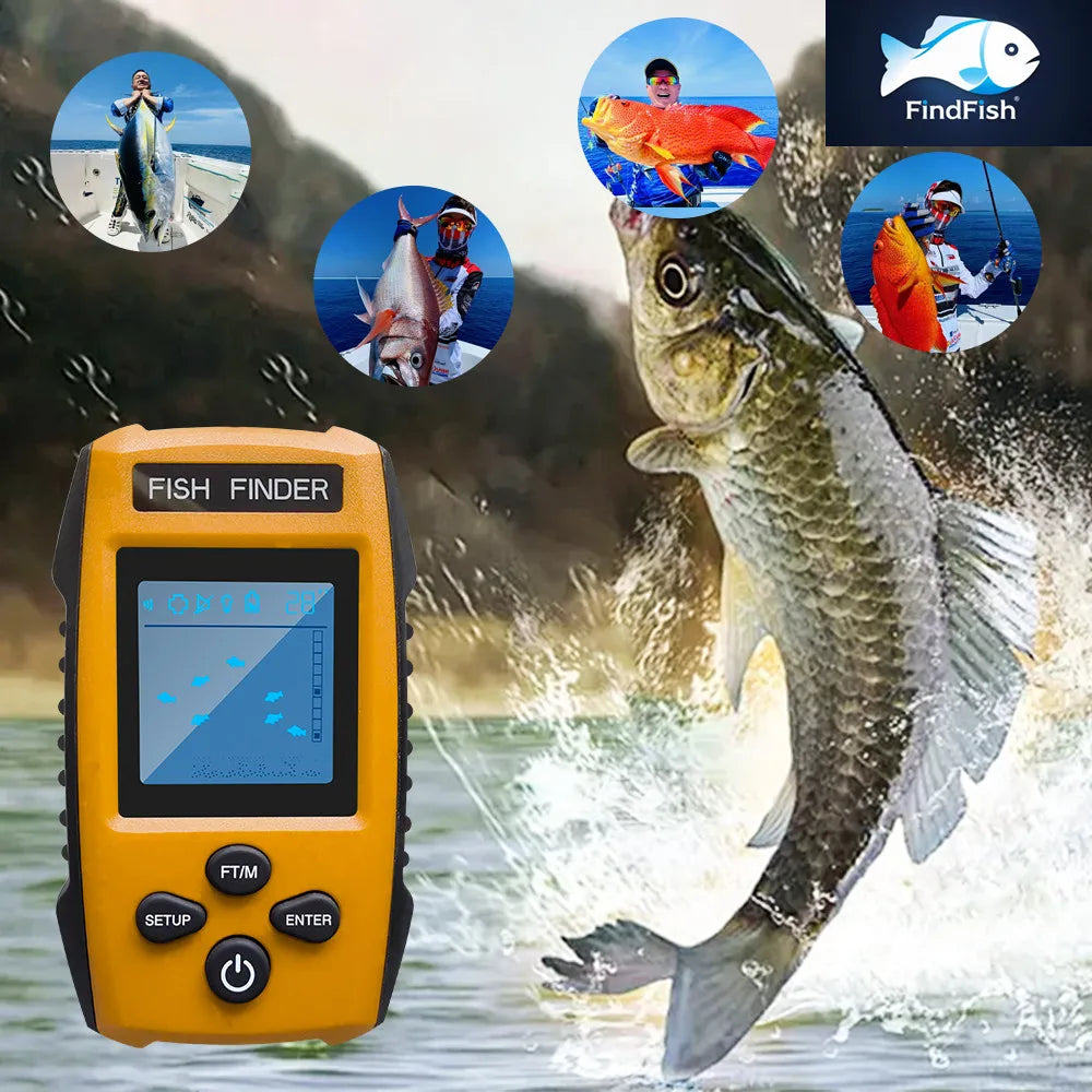 FindFish Smart Water Boat Fish Finder - Portable Handheld Sonar for Ice Fishing
