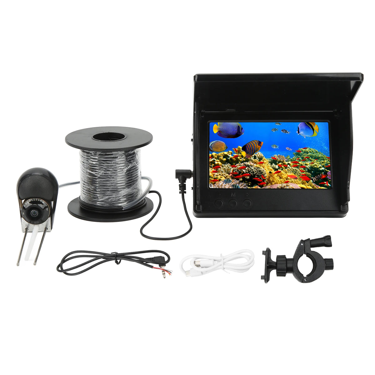 12V 5&quot; Underwater Fishing Camera with HD IPS Monitor &amp; Waterproof Design with 30m line
